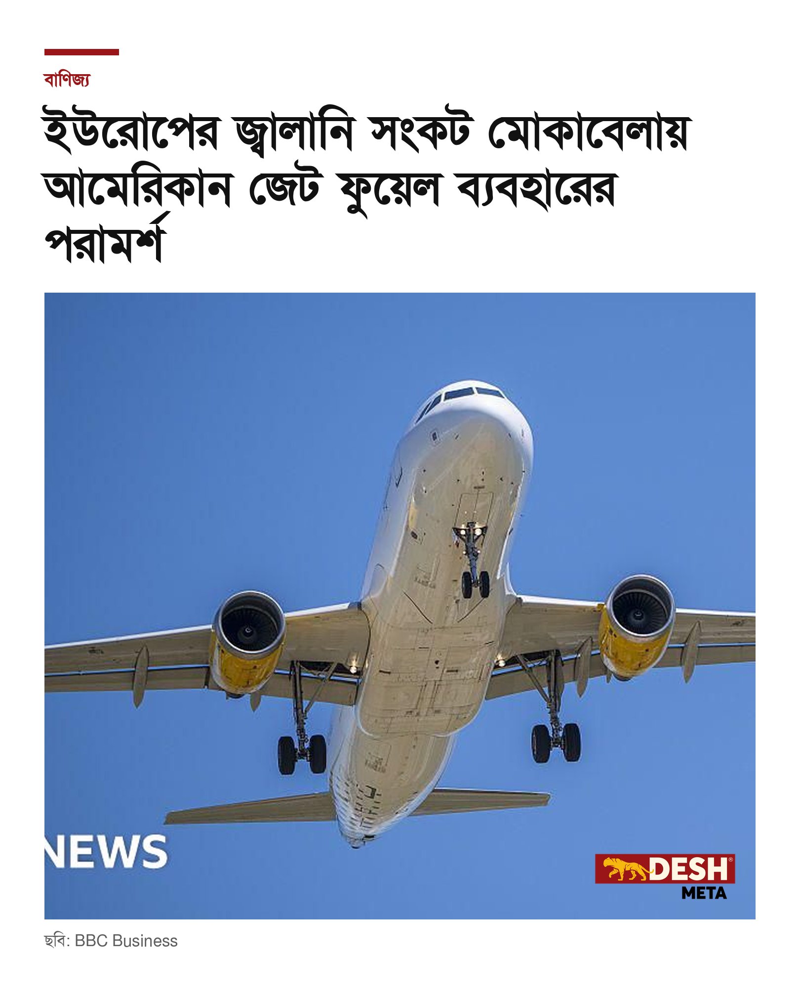 ইউরোপের জ্বালানি সংকট মোকাবেলায় আমেরিকান জেট ফুয়েল ব্যবহারের পরামর্শ
