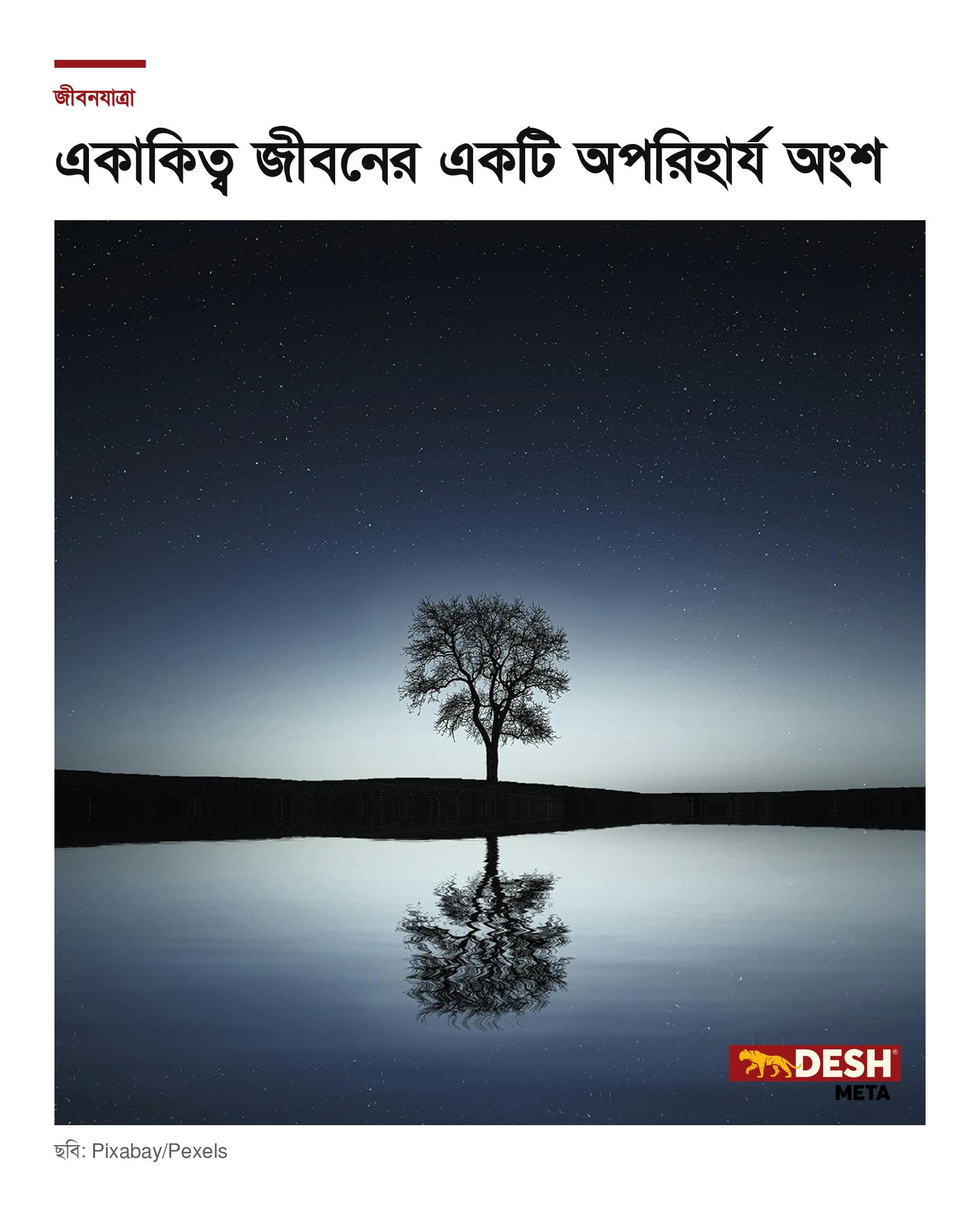 একাকিত্ব জীবনের একটি অপরিহার্য অংশ