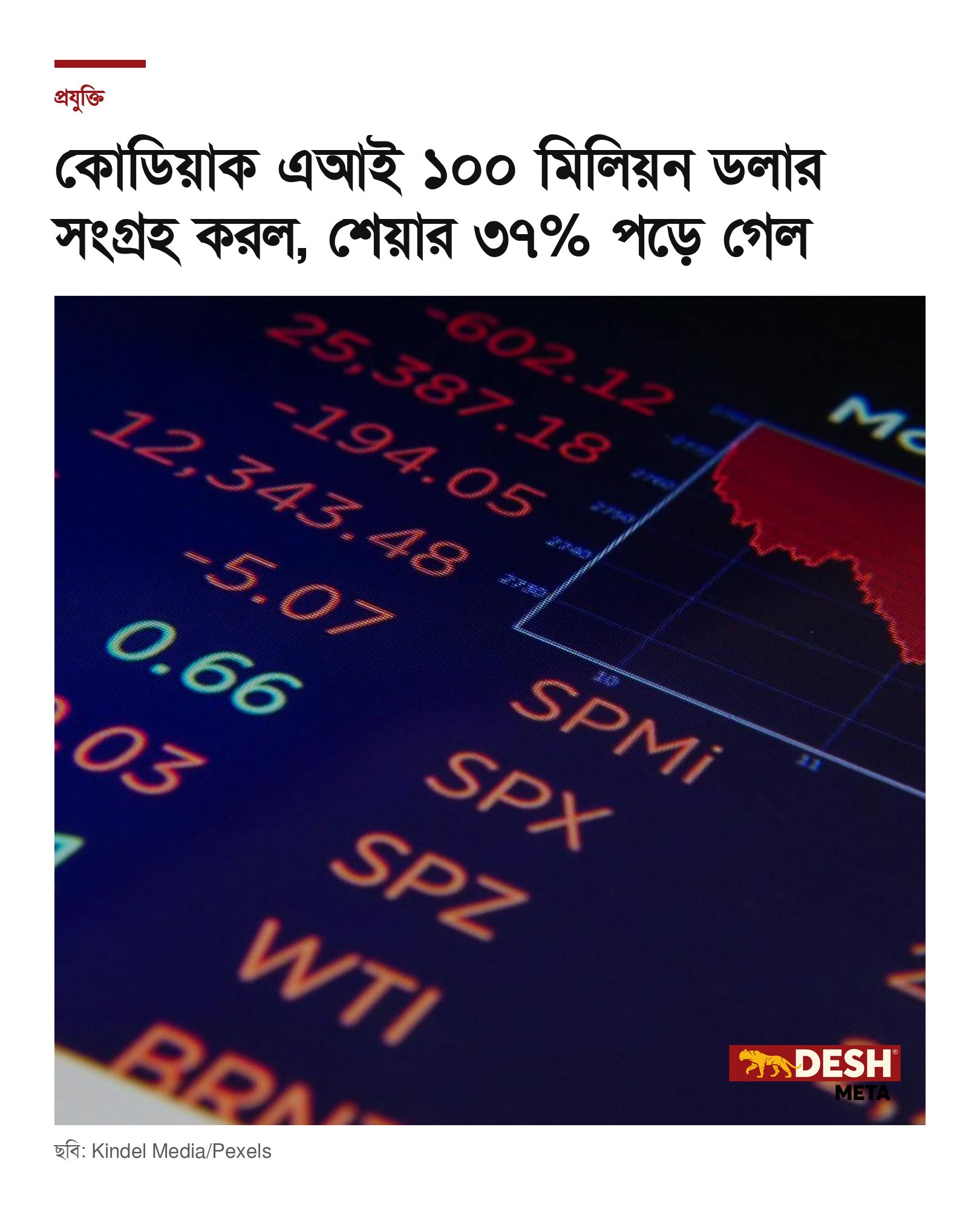 কোডিয়াক এআই ১০০ মিলিয়ন ডলার সংগ্রহ করল, শেয়ার ৩৭% পড়ে গেল