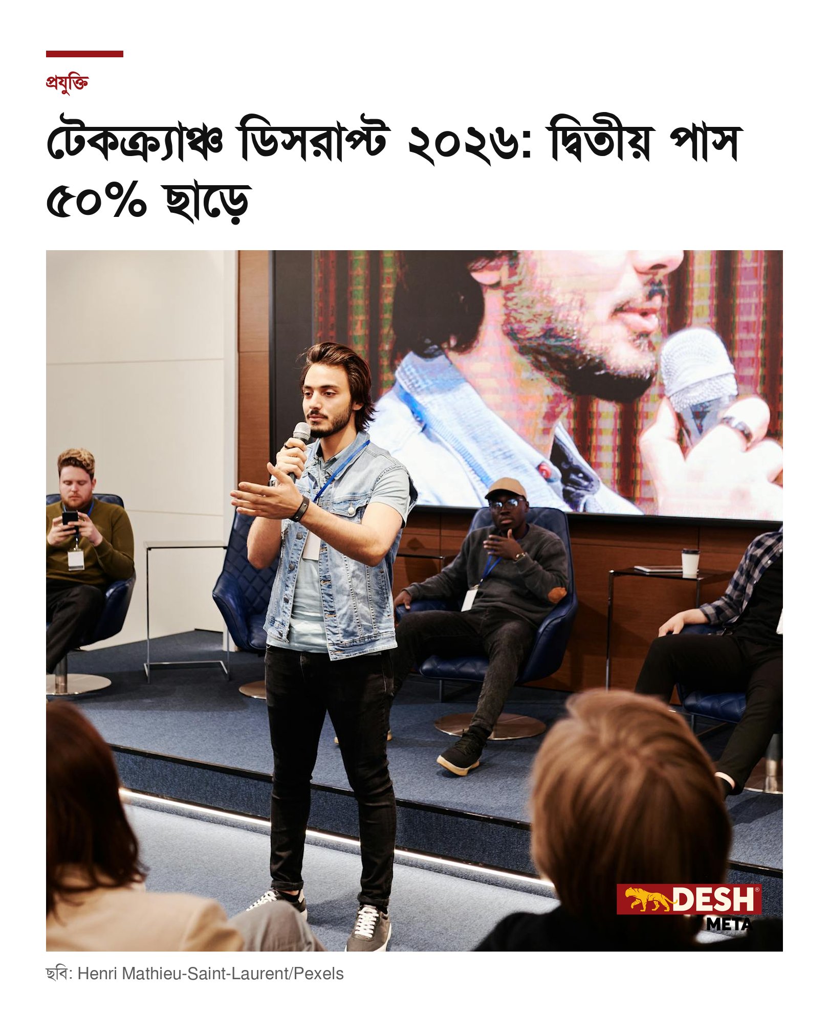 টেকক্র্যাঞ্চ ডিসরাপ্ট ২০২৬: দ্বিতীয় পাস ৫০% ছাড়ে