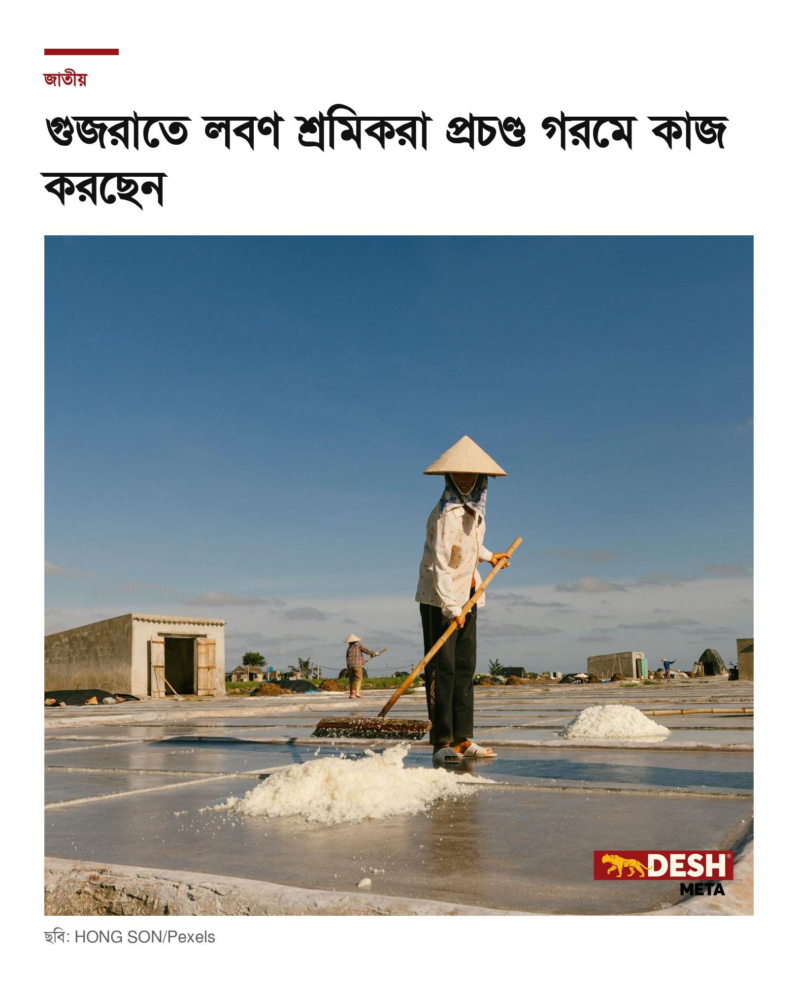 গুজরাতে লবণ শ্রমিকরা প্রচণ্ড গরমে কাজ করছেন