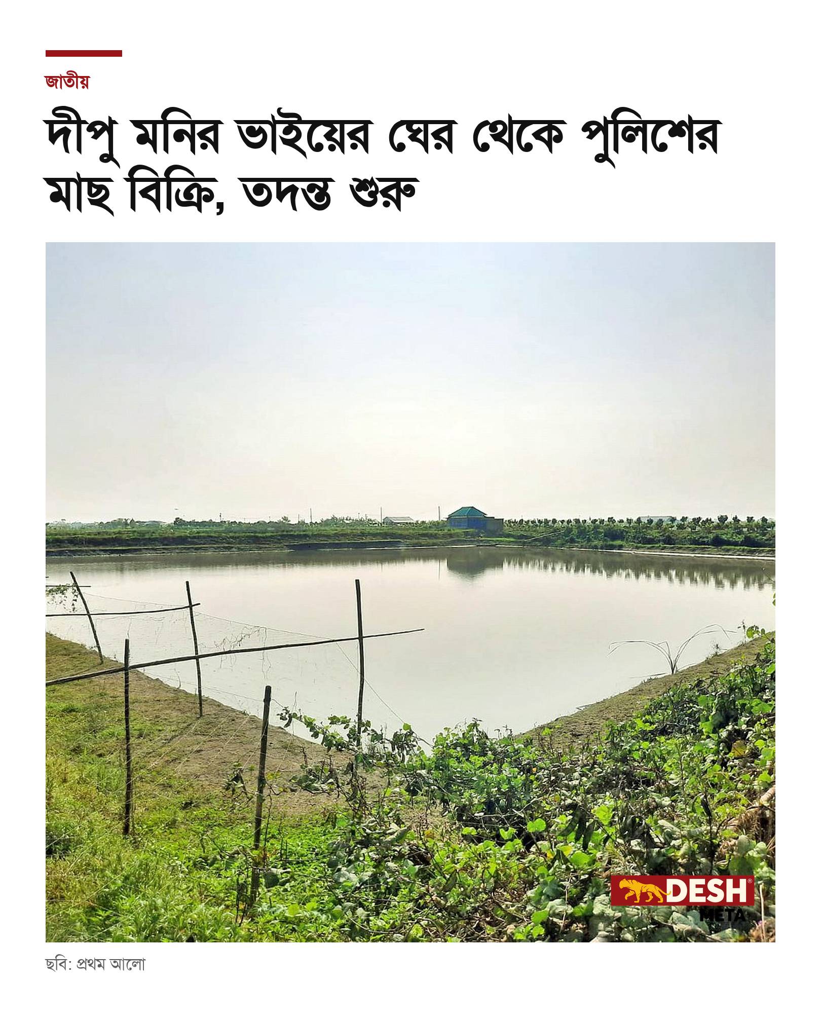 দীপু মনির ভাইয়ের ঘের থেকে পুলিশের মাছ বিক্রি, তদন্ত শুরু