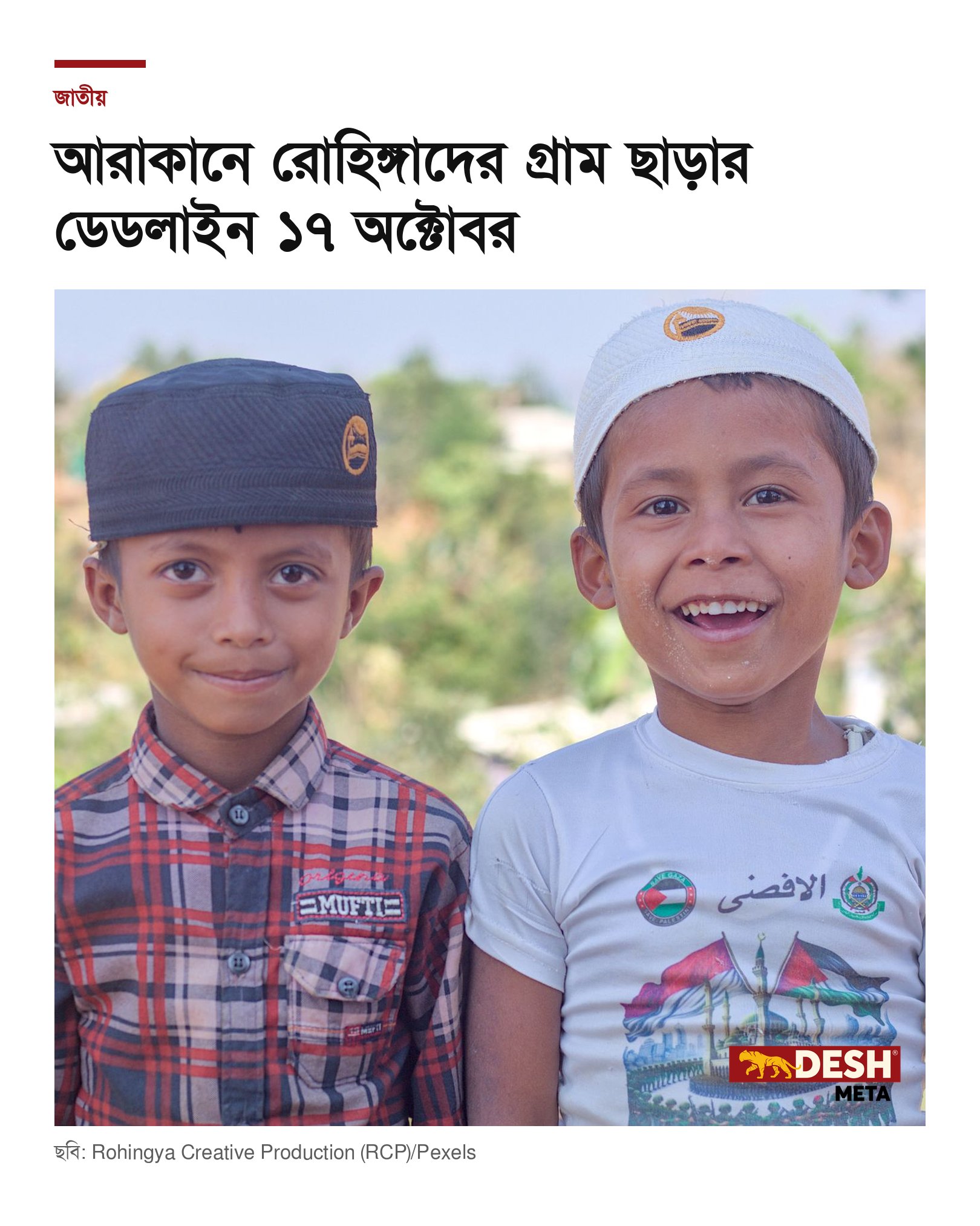 আরাকানে রোহিঙ্গাদের গ্রাম ছাড়ার ডেডলাইন ১৭ অক্টোবর
